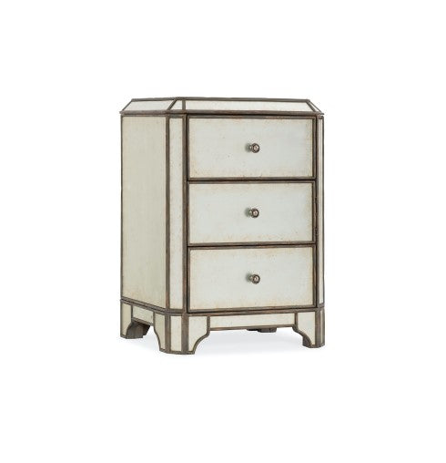 Arabella Mirrored Three-Drawer Nightstand